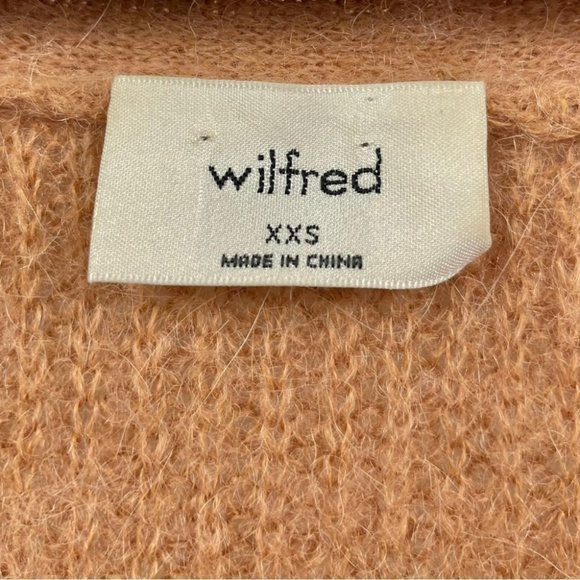 WILFRED Camel "Tannin" Front To Back Alpaca Blend Button Up Sweater Size XXS - Picture 7 of 8